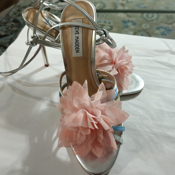 🦃TODAY ONLY🦃Steve Madden Multicolor Metallic Sandals Stiletto New Sz 8.5 - Picture 7 of 12